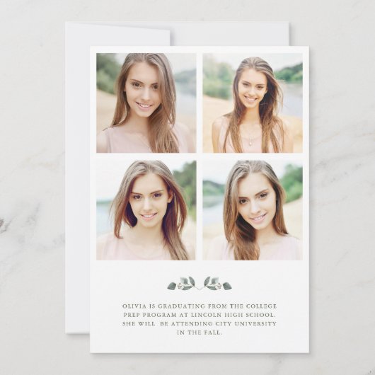 Eucalyptus Wreath | Afstuderen voor multi-fotorast Kaart (Achterkant)