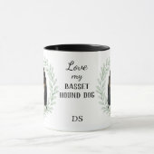 Eucalyptus Wreath Basset Hound Dog Monogram Mok (Midden)