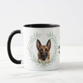 Eucalyptus Wreath Belgian Malinois Dog Monogram Mok (Links)