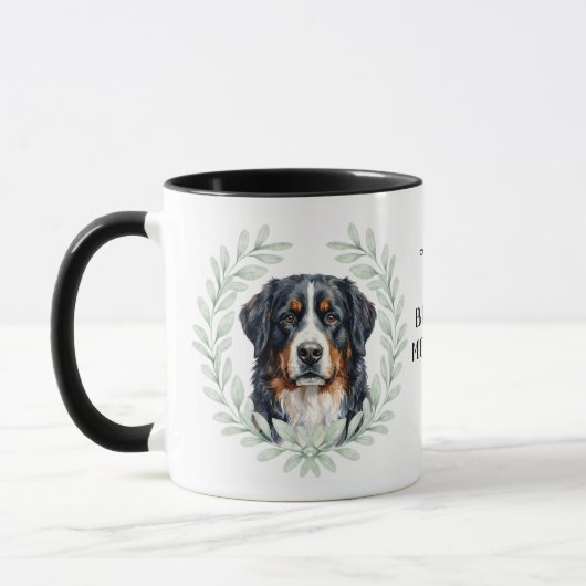 Eucalyptus Wreath Bernese Mountain Dog Monogram Mok (Links)