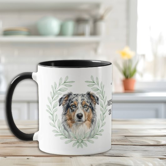 Eucalyptus Wreath Blue Merle Aussie Monogram Mok