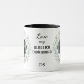 Eucalyptus Wreath Bluetick Coonhound Monogram Mok (Midden)