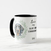 Eucalyptus Wreath Bluetick Coonhound Monogram Mok (Voorkant links)