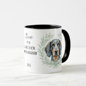 Eucalyptus Wreath Bluetick Coonhound Monogram Mok (Voorkant rechts)