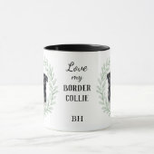Eucalyptus Wreath Border Collie Monogram Mok (Midden)