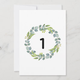 Eucalyptus Wreath Botanical Wedding Table Number C