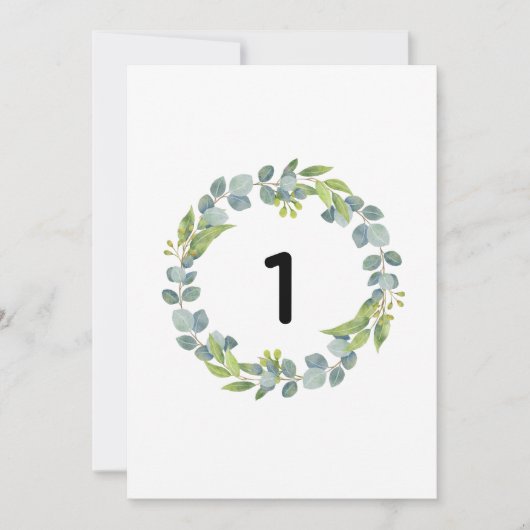 Eucalyptus Wreath Botanical Wedding Table Number C (Voorkant)