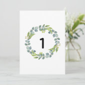Eucalyptus Wreath Botanical Wedding Table Number C (Staand voorkant)