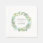 Eucalyptus Wreath | Botanisch gepersonaliseerd huw Servet (Voorkant)