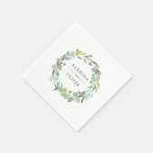 Eucalyptus Wreath | Botanisch gepersonaliseerd huw Servet (Hoek)