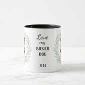 Eucalyptus Wreath Boxer Dog Monogram Mok (Midden)