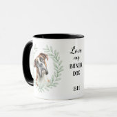 Eucalyptus Wreath Boxer Dog Monogram Mok (Voorkant links)