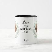 Eucalyptus Wreath Brittany Dog Monogram Mok (Midden)