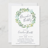 Eucalyptus Wreath Brunch & Bubble Invitation Kaart (Voorkant)