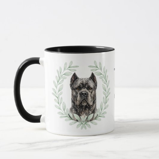 Eucalyptus Wreath Cane Corso Dog Monogram Mok (Links)