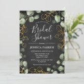 Eucalyptus Wreath Chalkboard Vrijgezellenfeest Kaart (Staand voorkant)