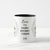 Eucalyptus Wreath Dandie Dinmont Terrier Monogram Mok (Midden)