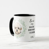 Eucalyptus Wreath Dandie Dinmont Terrier Monogram Mok (Voorkant links)