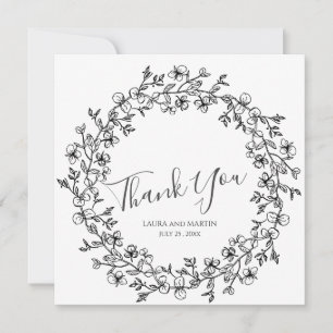 Eucalyptus wreath en Photo Elegant Invitation Bedankkaart