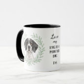Eucalyptus Wreath English Pointer Dog Monogram Mok (Voorkant links)
