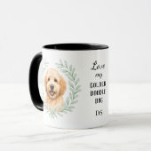 Eucalyptus Wreath Goldendoodle Dog Monogram Mok (Voorkant links)