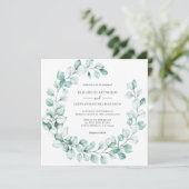 Eucalyptus Wreath Greenery Elegant Waterverf Kaart (Staand voorkant)
