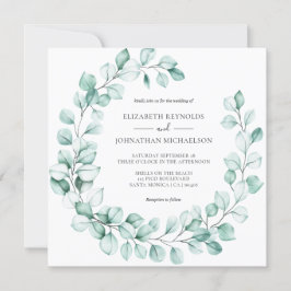 Eucalyptus Wreath Greenery Elegant Waterverf Kaart