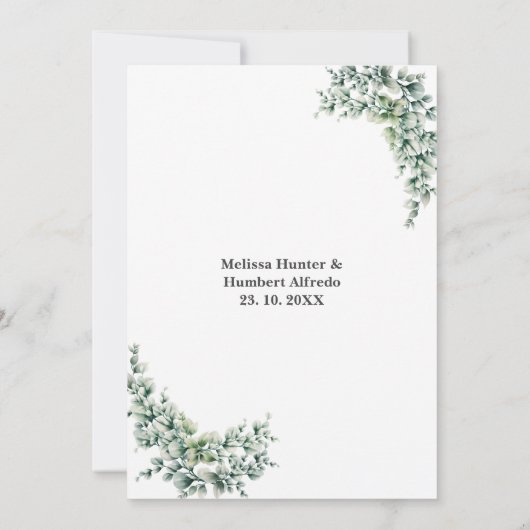 Eucalyptus Wreath Greenery Foliage Leaf Wedding Kaart (Achterkant)