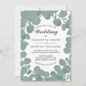 Eucalyptus Wreath Greenery Wedding Invitation Kaart (Voorkant)