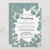 Eucalyptus Wreath Greenery Wedding Invitation Kaart (Voorkant / Achterkant)