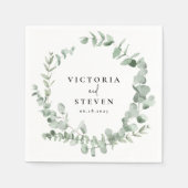 Eucalyptus Wreath Greenery Wedding Servet (Voorkant)