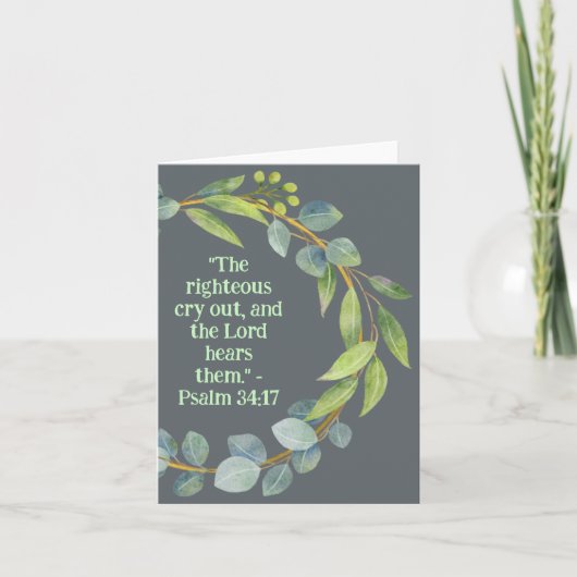 Eucalyptus Wreath Joyful Blessings Religious Blank Kaart (Voorkant)