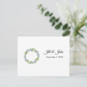 Eucalyptus Wreath Landscape Wedding Guest Book Briefkaart (Staand voorkant)