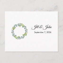 Eucalyptus Wreath Landscape Wedding Guest Book Briefkaart