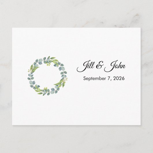 Eucalyptus Wreath Landscape Wedding Guest Book Briefkaart (Voorkant)