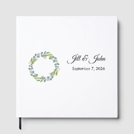 Eucalyptus Wreath Landscape Wedding Guest Book Gastenboek