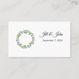 Eucalyptus Wreath Landscape Wedding Guest Book Visitekaartje