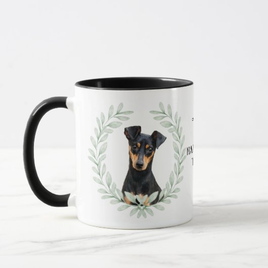 Eucalyptus Wreath Manchester Terrier Monogram Mok (Links)