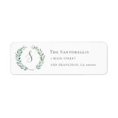 Eucalyptus Wreath Monogram Return Address Labels (Voorkant)