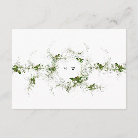 Eucalyptus Wreath Monogram Weddenschap Informatiekaartje (Achterkant)