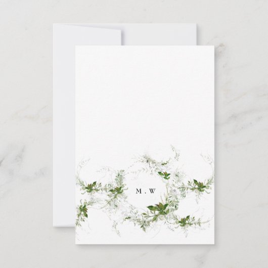 Eucalyptus Wreath Monogram Weddenschap RSVP Kaartje (Achterkant)