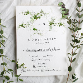 Eucalyptus Wreath Monogram Weddenschap RSVP Kaartje