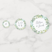 Eucalyptus Wreath Personalized Weddenschap Confetti (Voorkanten)