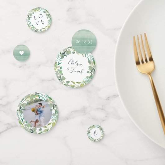 Eucalyptus Wreath Personalized Weddenschap Confetti (Groep)