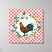 Eucalyptus Wreath & Rooster Farmhouse Canvas Afdruk (Voorkant)