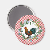 Eucalyptus Wreath & Rooster Farmhouse Magneet (Voorkant / Achterkant)