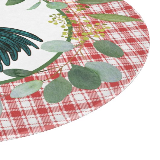 Eucalyptus Wreath & Rooster Farmhouse Snijplank (Hoek)