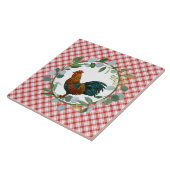 Eucalyptus Wreath & Rooster Farmhouse Tegeltje (Zijkant)