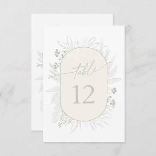 Eucalyptus Wreath Table Number Ivory ID901 Kaart (Voorkant / Achterkant)