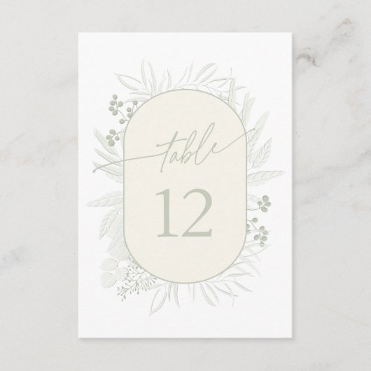 Eucalyptus Wreath Table Number Ivory ID901 Kaart (Voorkant)
